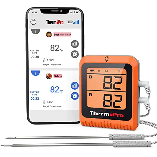 ThermoPro TM02 - Temporizador digital de cocina con doble cuenta regresiva,  cronómetro magnético, con alarma fuerte ajustable y retroiluminación LCD