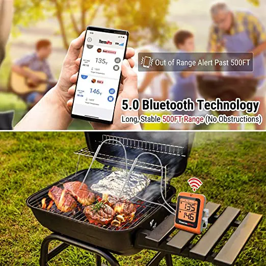 ThermoPro TP-25H2 Wireless Bluetooth Meat Thermometer with Dual Probes