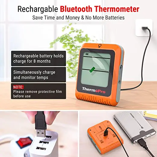 ThermoPro TP-25H2 Wireless Bluetooth Meat Thermometer with Dual Probes